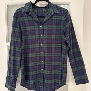 Jenni Kayne Flannel Boyfriend Shirt / Blue Green Plaid